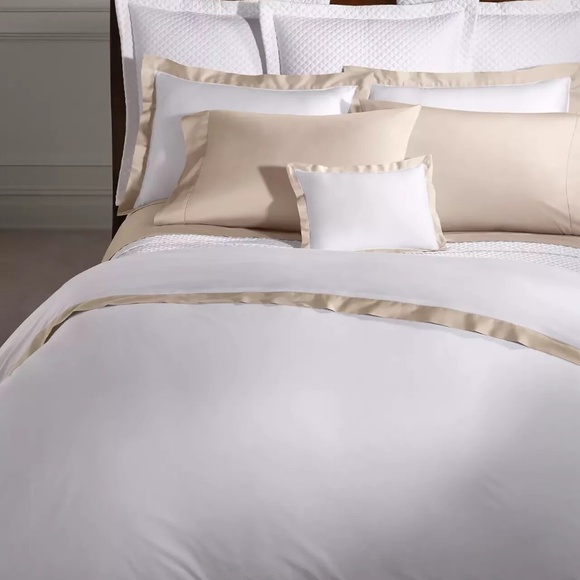Ralph Lauren RL 624 Organic Cotton Sateen Border King Duvet Cover Coastal Sand - Picture 2 of 5